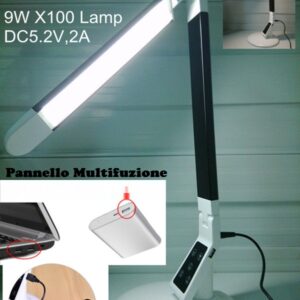 EXTREME TOUCH DESK LAMP X100-B BLACK LAMPADA RETE / USB REGOLABILE DA TAVOLO 60 LED CONTROLLO TEMPERATURA COLORE INTENSITA' TIMEOUT MEMORIA RICARICA SMART-PHONE TABLET