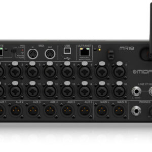MIDAS MR18 MIXER DIGITALE 18 INPUT + 16 INGRESSI MIC + ROUTER WI-FI + INTERFACCIA AUDIO USB INTEGRATA + 4 PROCESSORI DI SEGNALE + PROCESSING 40 BIT + MIDI COMPATIBILE CON IOS ANDROID PC MAC